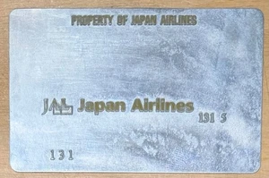 Vintage JAL Japan Airlines Airline Ticket Validation Plate - Bild 1 von 2