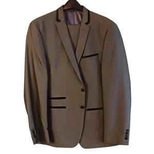 Traje de Hombre 42R Andrew Fezza Verde Oliva Talla Grande Metálico Formal Negocios - Imagen 1 de 9