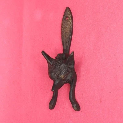 Antique Repro Wolf Shape Door Bell Handmade Brass Fox Face Design Door Knocker - image 1 of 4