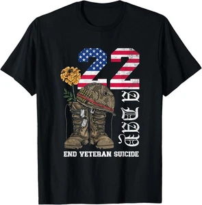Camiseta unisex Veteran 22 A Day Take Their Lives End Veteran Suicide Gift - Imagen 1 de 3