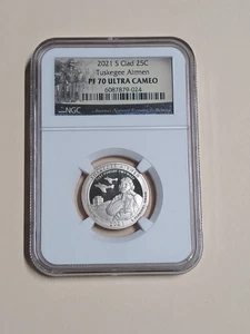 2021-S NGC PF70 Ultra Cameo Clad 25c Tuskegee Airmen Quarter - Picture 1 of 2