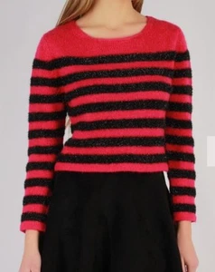 Saint Laurent Wool And Angora Blend Striped Knit Jumper Size XS New - Picture 1 of 3