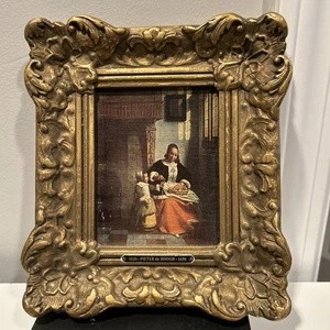 Pieter De Hoogh Framed Portrait Reproduction Woman Peeling Apples - HOLLAND EUC - Picture 1 of 10