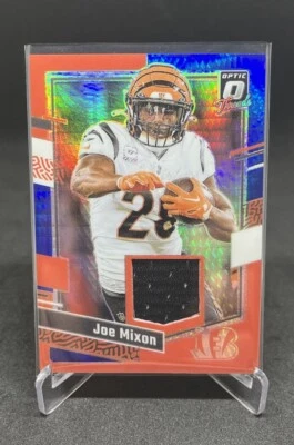 2023 Donruss Optic Joe Mixon Donruss Threads Blue Hyper Prizm Patch #DT-JM - Image 1 of 2