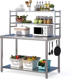 122x61x138cm Edelstahltisch Arbeitstisch Küchentisch Gastro Zerlegetisch - Bild 1 von 8
