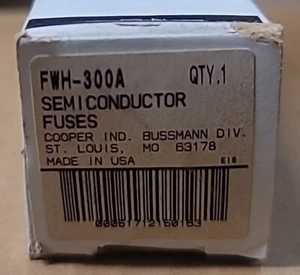 Nuevo fusible de alta velocidad 300 amperios BUSSMANN FWH-300A (FWH300A) en caja - Imagen 1 de 2