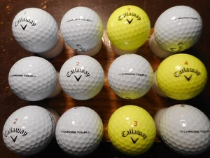 12 Callaway 2024/2025 Chrome Tour Mint 5A No Logos No Pen Marks Used Golf Balls - Picture 1 of 1