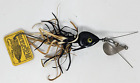 NOS VTG Arbogast Hawaiian Wiggler 1 1/2 Black Weedless Spinner Fishing Lure KP23