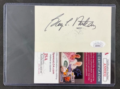 George Mikan Signed Index Card JSA AUTO "Mr. Basketball" HOF Minneapolis Lakers! - Image 1 of 4