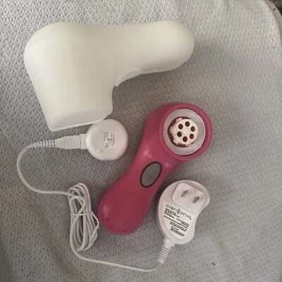 Clarisonic Mia 2 sistema de limpeza de pele sônica rosa quente com CARREGADOR E ESTOJO FUNCIONA - Imagem 1 de 4