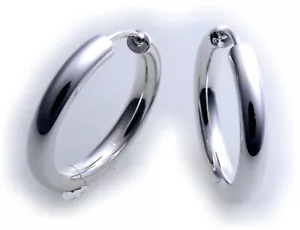Orecchini Pieghevole Orecchini a Cerchio Vero Argento 925 Argento Sterling 21 MM - Foto 1 di 2