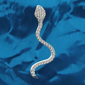 Nuevo exclusivo serpientes remolque real 925 Sterling plata circonita cristales - Imagen 1 de 2