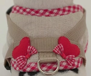 Softgeschirr Brustgeschirr Hundegeschirr XS-M Herz beige Chihuahua Hund Welpe - Bild 1 von 4