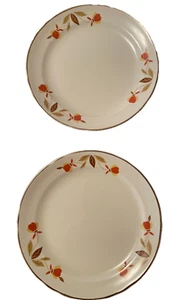 2 Vintage Hall Jewel Tea Autumn Leaf 6 1/4” Bread/Butter Plate Mary Dunbar - Picture 1 of 2
