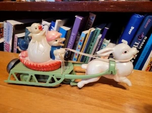 NICE VINTAGE 1950's TIN and CELLULOID WIND UP EASTER PARADE with BOX - Picture 1 of 15