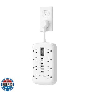 Short Extension Cord 2 inch, Small Power Strip Flat Outlet Extender Surge Pro - Picture 1 of 5