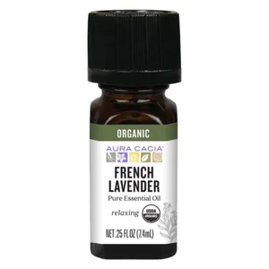 Aura Cacia 100% Certified Organic French Lavender Pure Essential Oil 0.25 fl oz - Picture 1 of 6