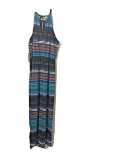 Bisou Bisou NWT Multi Color Maxi Dress Spaghetti Strap Womens Size 14 - Picture 1 of 10