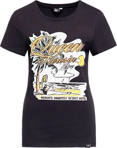 Queen Kerosin »QUEENS BAY« Retro VACACIONES Manga Corta MOTIVO CAMISETA Rockabilly - Imagen 1 de 4
