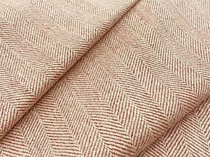 GP & J Baker Herringbone Belgian Linen Upholstery Fabric- Culross Brick 4.40 yd - Picture 1 of 3
