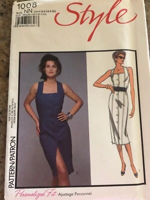 🌺 STYLE #1008 - LADIES TWO LENGTH DAY or EVENING DRESS PATTERN 10-16 FF - Image 1 of 2