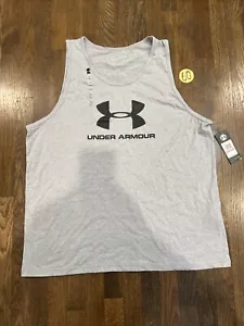 Men's Under Armour Sport Style Logo Tank GRAY 1329589 SZ 3XL - Picture 1 of 4