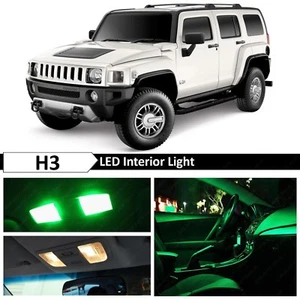 16x Green Interior License Plate LED Lights Package Kit for 2005-2010 Hummer H3 - Picture 1 of 9