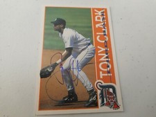 Tony Clark Autographed RARE 1996 Hebrew National Autographed Baseball Card SGA