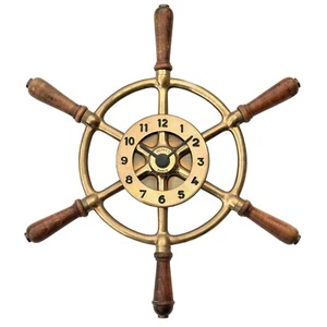 Rare HERMES Paris "Gouvernail” Ship’s Wheel 8 Days Wall Clock, 1940s, Working - Picture 1 of 9