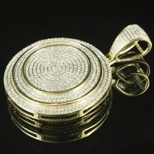 1.50 Ct Round Simulated Diamond Charm Pendant 14K Yellow Gold Plated