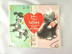HTF VINTAGE HYTONE BLACK CAT & FRENCH POODLE BRIDGE TALLIES UNOPENED WESTAB - Picture 1 of 3