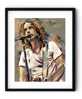Chris Cornell Art Print, Chris Cornell Wall Art, Grunge Music Bands, Seattle Art - Image 1 of 3