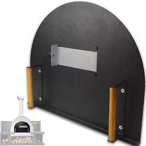 Puerta para horno de pizza - 20” (H) X 25” (W) - Acero inoxidable 304 con asas de madera - Imagen 1 de 9
