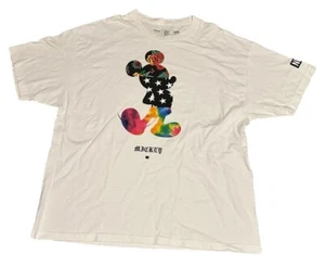 Disney Neff Mickey Mouse White Hawaiian Flower Print Size XXL T-Shirt - Picture 1 of 9