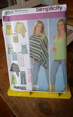 Simplicity 4584 misses summer maternity knit poncho top shorts pants sz 6-12 NEW - Image 1 of 2