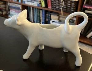 Vintage 7" White Porcelain Apilco FranceCow Creamer - Picture 1 of 3