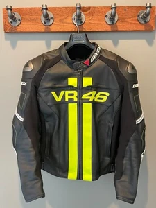 Genuine Dainese Valentino Rossi VR46 Leather Moto Jacket Ducati MINT size 54 - Picture 1 of 21