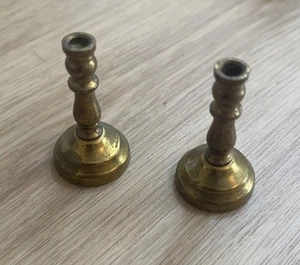 Vintage Messing Puppenstube Miniatur Kerzenhalter - Bild 1 von 3