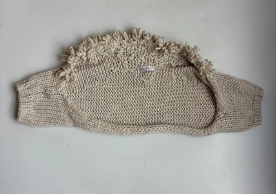 Brunello Cucinelli 奶油粗针织耸肩 Bolero 毛衣 意大利 XS/S — 第 1/4 张图片