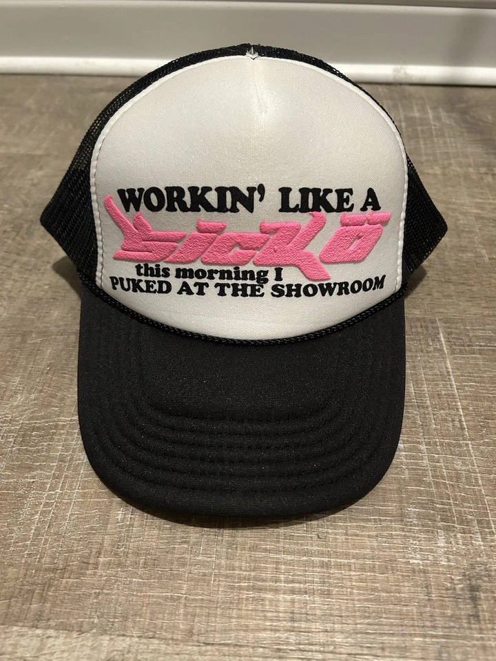 Sicko Trucker Hat “Born From Pain” Black and Pink - Image 1 of 4