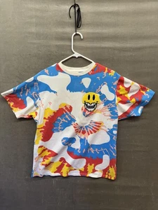 Makobi Shirt Mens XL Multicolor Smiley Face Graphic Embroidered Streetwear Tee - Picture 1 of 10