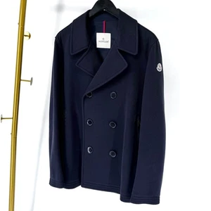 Moncler Manteau peacoat pour homme en navy 4 148485400 - Picture 1 of 14