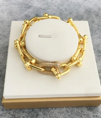 VVS IGI Certified 1.85ct Natural Diamonds Modern Link 18K Yellow Gold Bracelet - Image 1 of 4