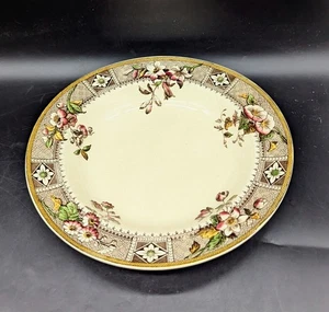 Antique Aesthetic Period Brown Transferware 10.5" Rimmed Soup Bowl Salisbury  - Picture 1 of 9
