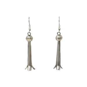 Lenora Garcia, Earring, Sterling Silver, Navajo Handmade, 3" - Picture 1 of 4