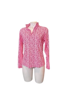 Women's IBKUL Pullover Size L Pink & White - Picture 1 of 3