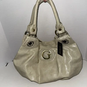 NWT VTG Y2K Guess by Marciano Stone Off White Beig Tote Hobo Bag Large Size Logo - Picture 1 of 7