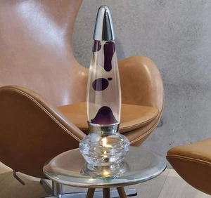 Mathmos EVO CANDLE powered Lava Lamp With BLACK PLUM Wax In CLEAR Liquid - Picture 1 of 4