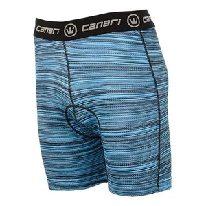 CANARI Herren blau meliert gestreift Crazy Echelon Biker Shorts (Größe: XL) - Bild 1 von 4
