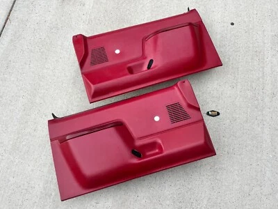 1987-1991 F150 F250 Bronco Bricknose paneles de puerta rojo OE par LH RH Foto 1 de 4